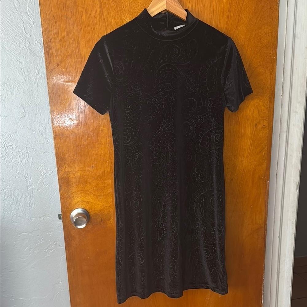 Philosophy Black Mock Neck Sheath Mini Dress 40 - Picture 3 of 7